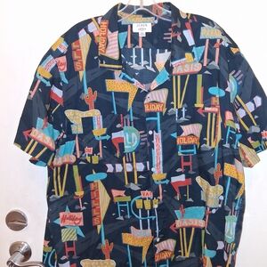 Colorful Graphic Men's Shirt J. Crew XXL Shirt Holiday Golf